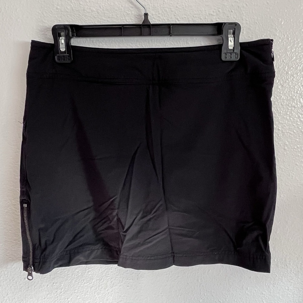 Athleta Size 6 Black Mini Skort Golf Pickleball Athleisure Athletic Zipper Back